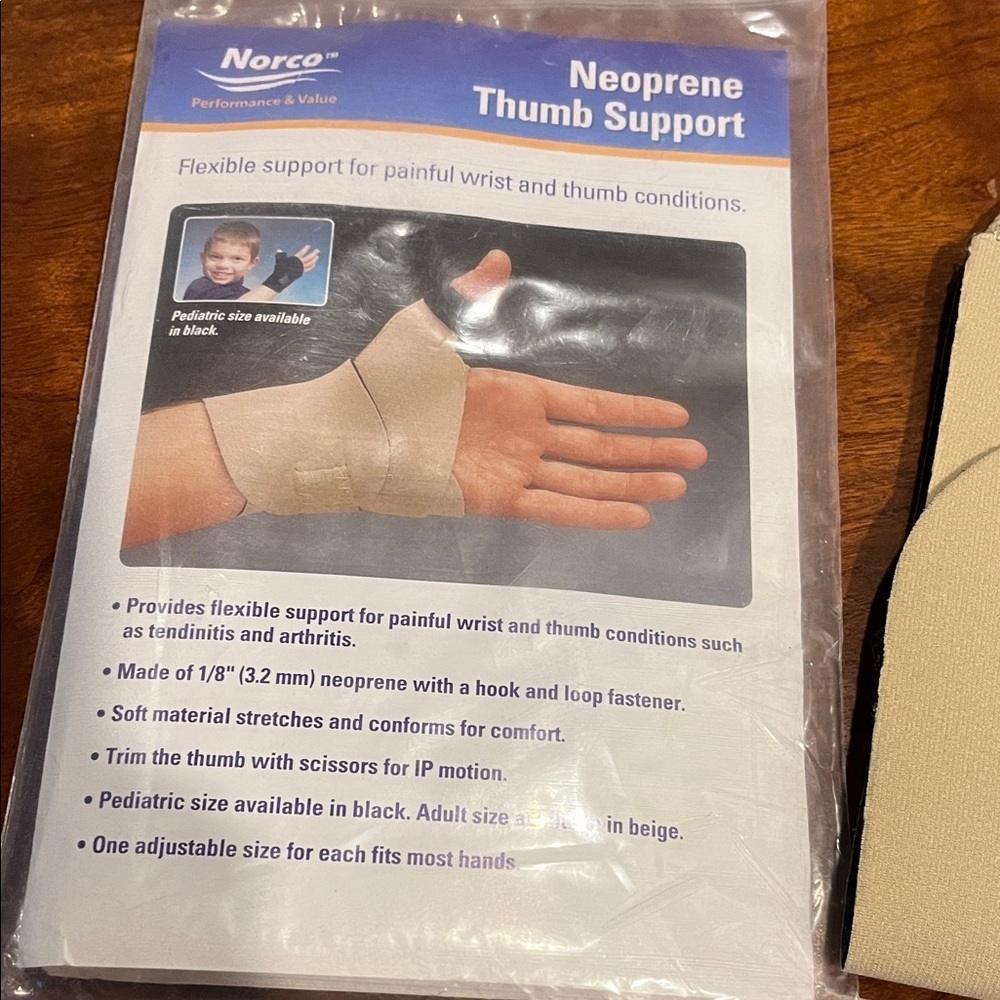 Norco Thumb Support Neoprene Beige LEFT HAND Arthritis hand relief